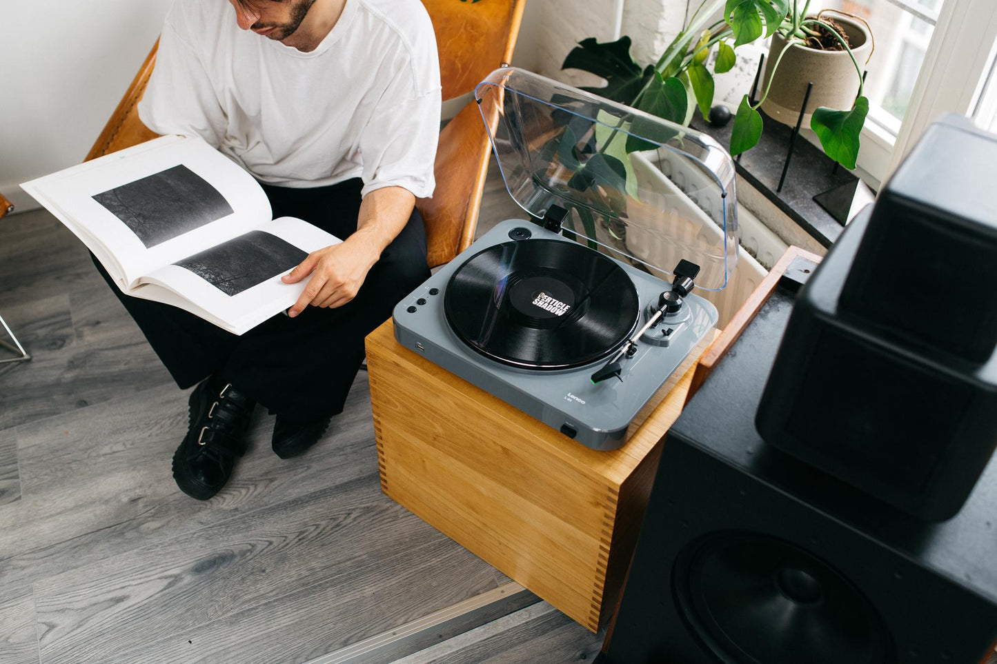 USB Record Player, Semi-Automatic, Grey, 33/45 RPM