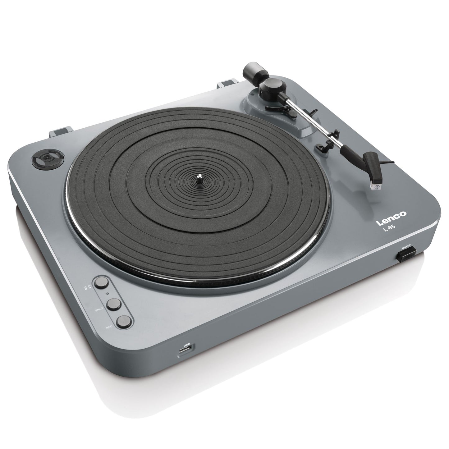 USB Record Player, Semi-Automatic, Grey, 33/45 RPM