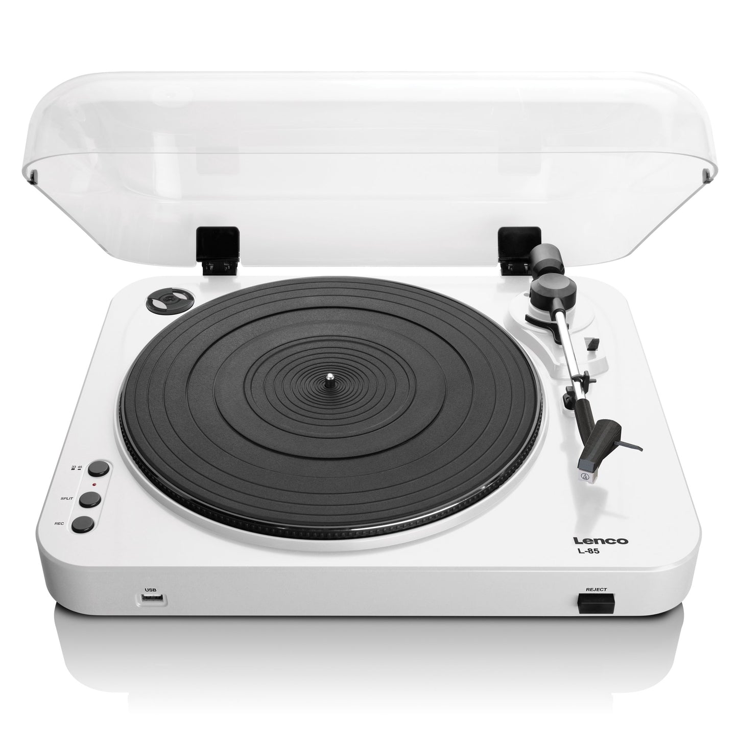 USB Record Player, Semi-Automatic, White, 33/45 RPM
