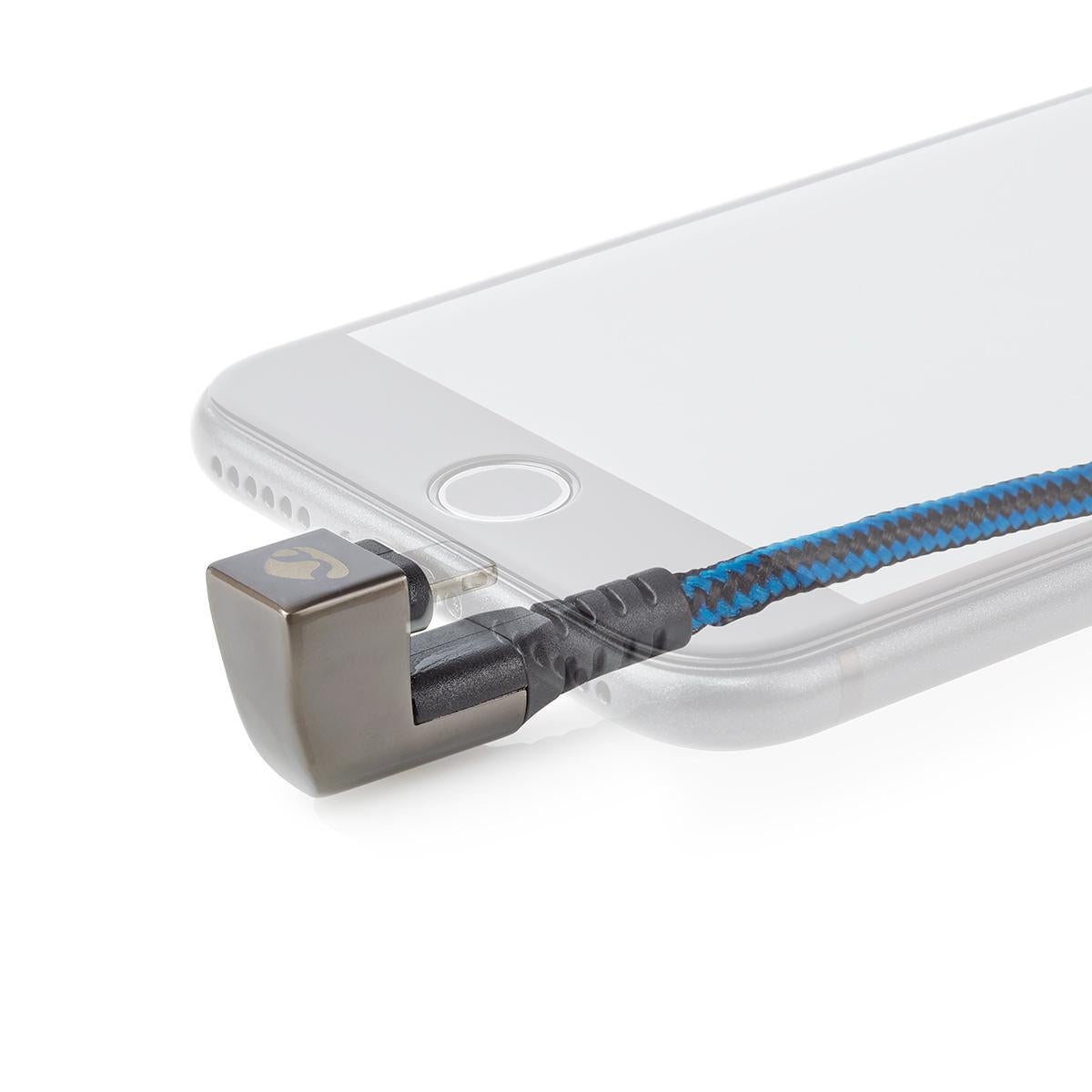 USB cable | USB 2.0 | Apple Lightning, 8-pin | USB-C™ Male | 60 W | 480 Mbps | Nickel Plated | 1.00 m | Round | Braided / Nylon | Blue / Black | Carton with covered window