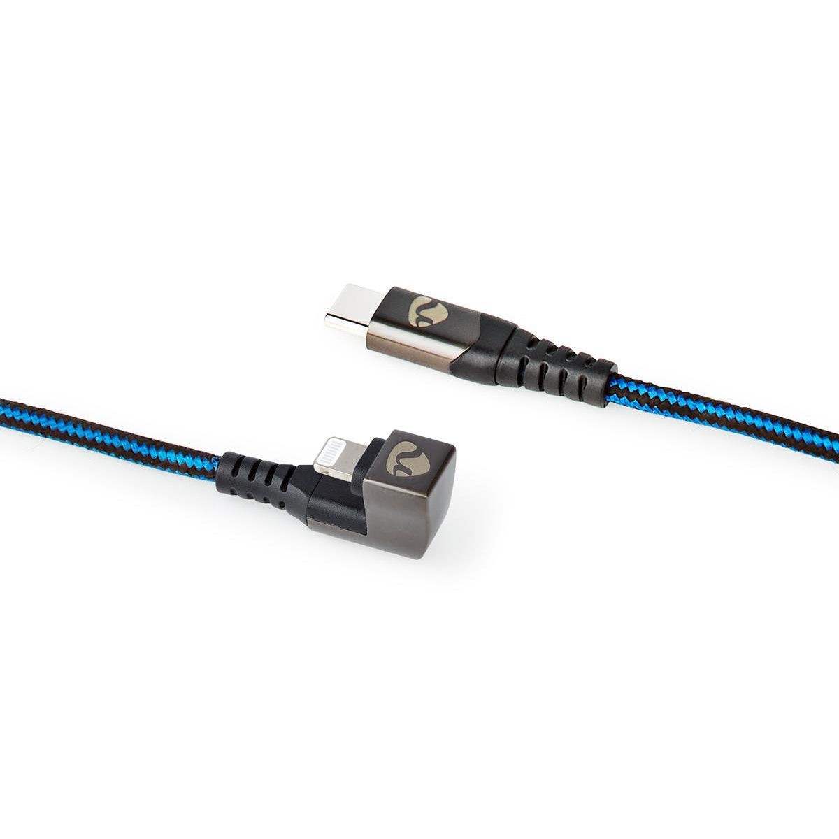 USB cable | USB 2.0 | Apple Lightning, 8-pin | USB-C™ Male | 60 W | 480 Mbps | Nickel Plated | 2.00 m | Round | Braided / Nylon | Blue / Black | Carton with covered window