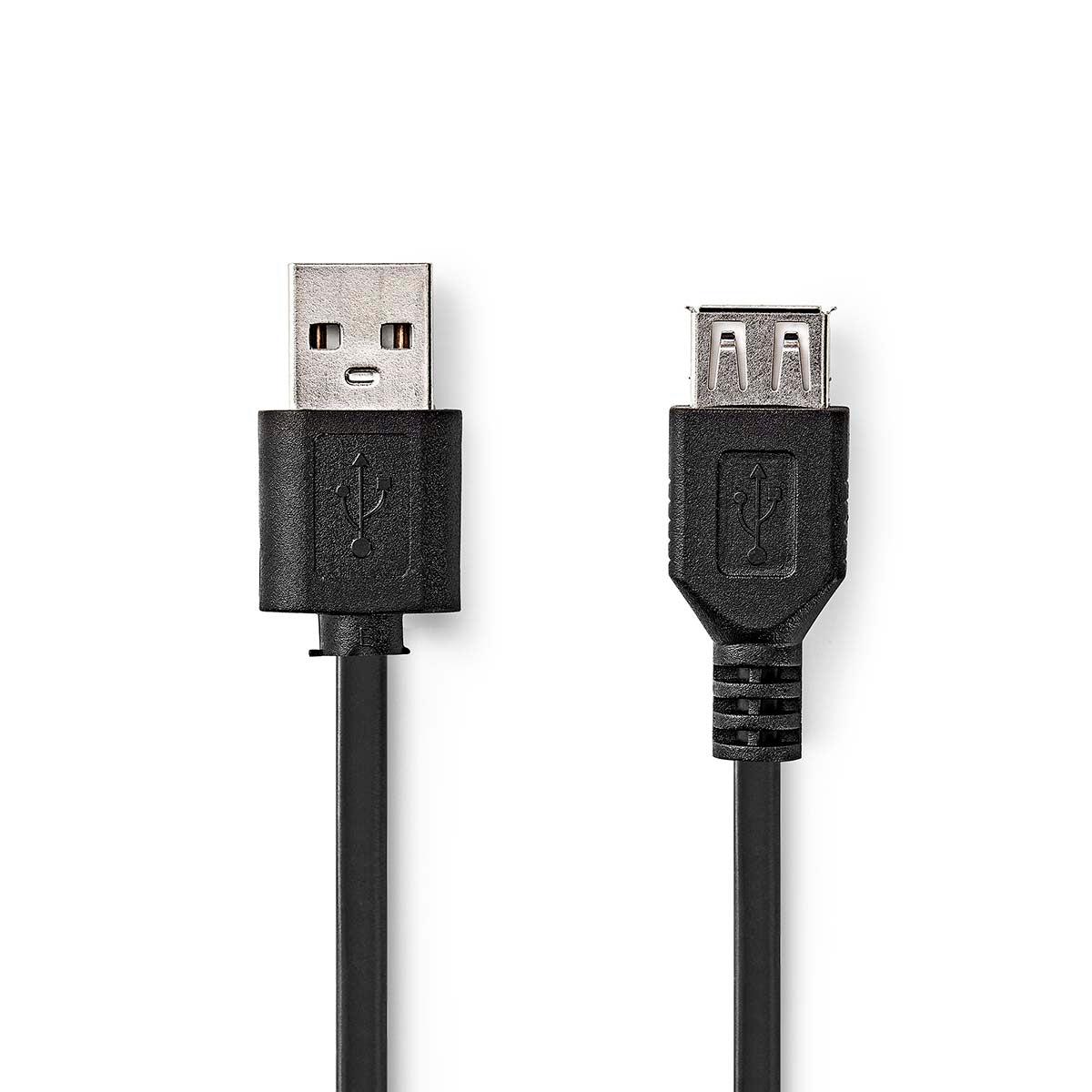 USB cable | USB 2.0 | USB-A Male | USB-A Female | 480 Mbps | Nickel Plated | 1.00 m | Round | PVC | Black | Label