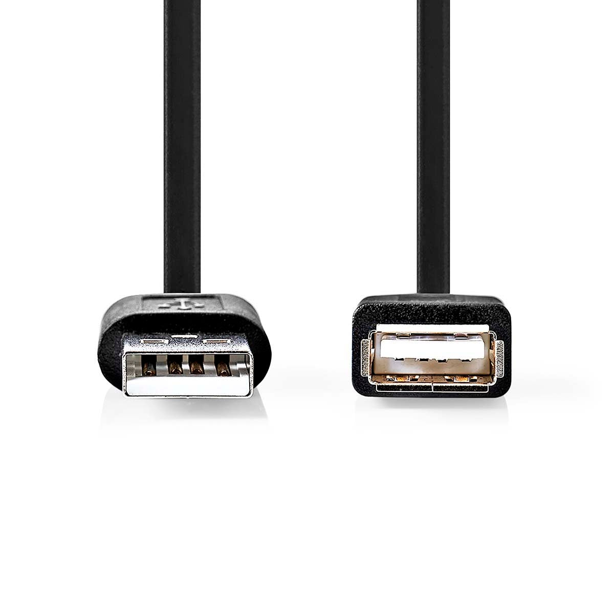 USB cable | USB 2.0 | USB-A Male | USB-A Female | 480 Mbps | Nickel Plated | 2.00 m | Round | PVC | Black | Box