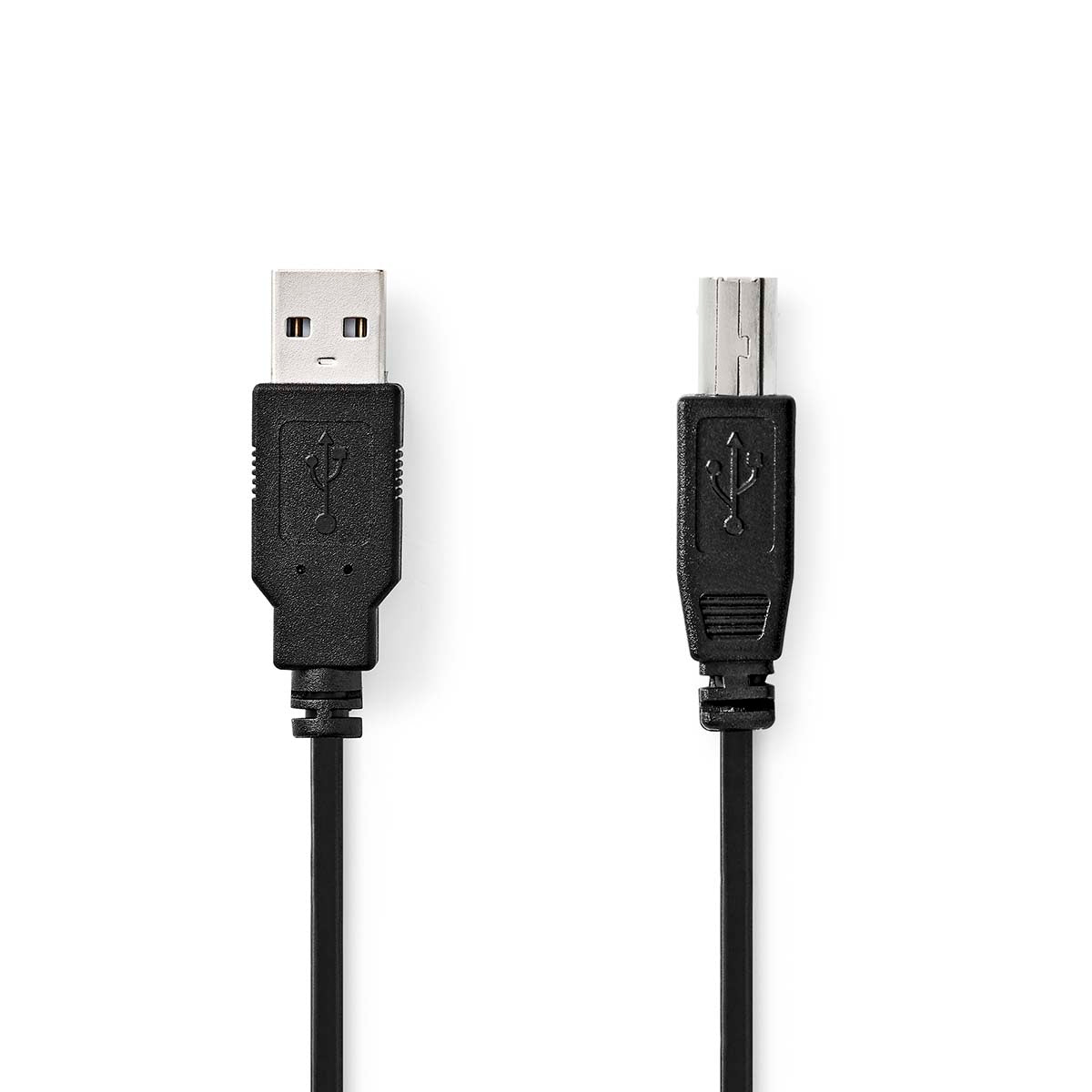 USB cable | USB 2.0 | USB-A Male | USB-B Male | 10 W| 480 Mbps | Nickel Plated | 2.00 m | Round | PVC | Black | Label