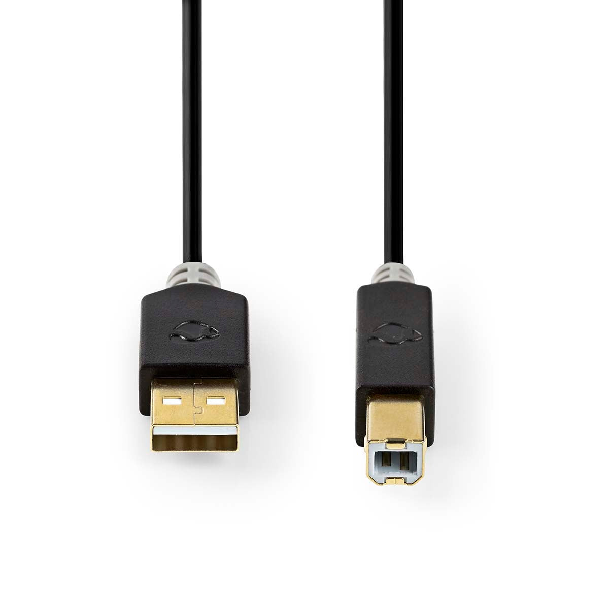 USB cable | USB 2.0 | USB-A Male | USB-B Male | 480 Mbps | Gold Plated | 3.00 m | Round | PVC | Anthracite | Cardboard box with window