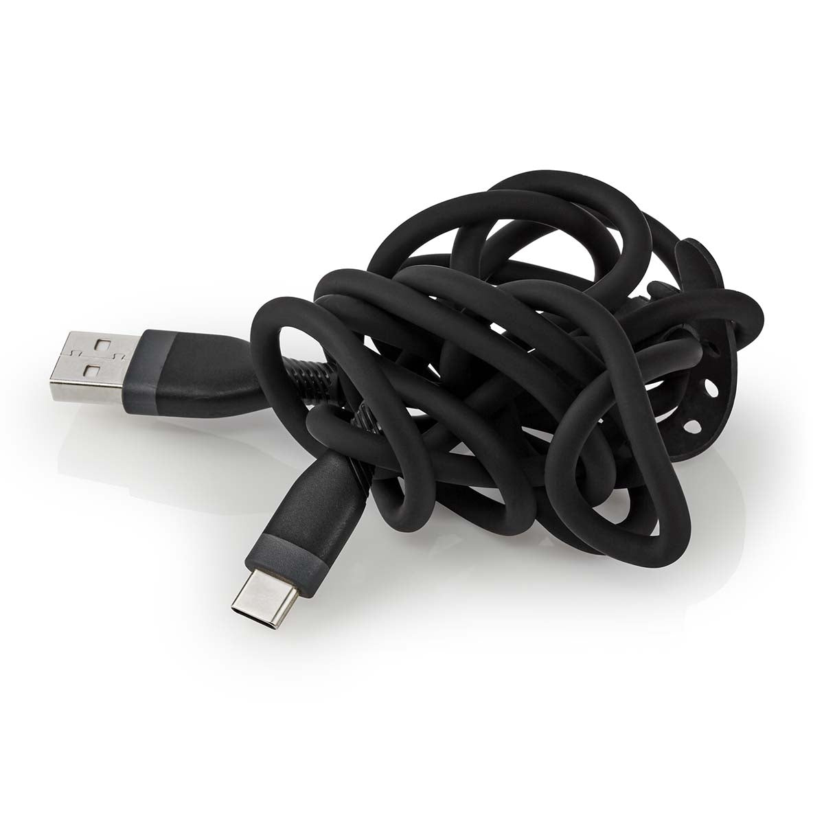 USB cable | USB 2.0 | USB-A Male | USB-C™ Male | 15 W| 480 Mbps | Nickel Plated | 1.50 m | Round | Silicone | Black | Box