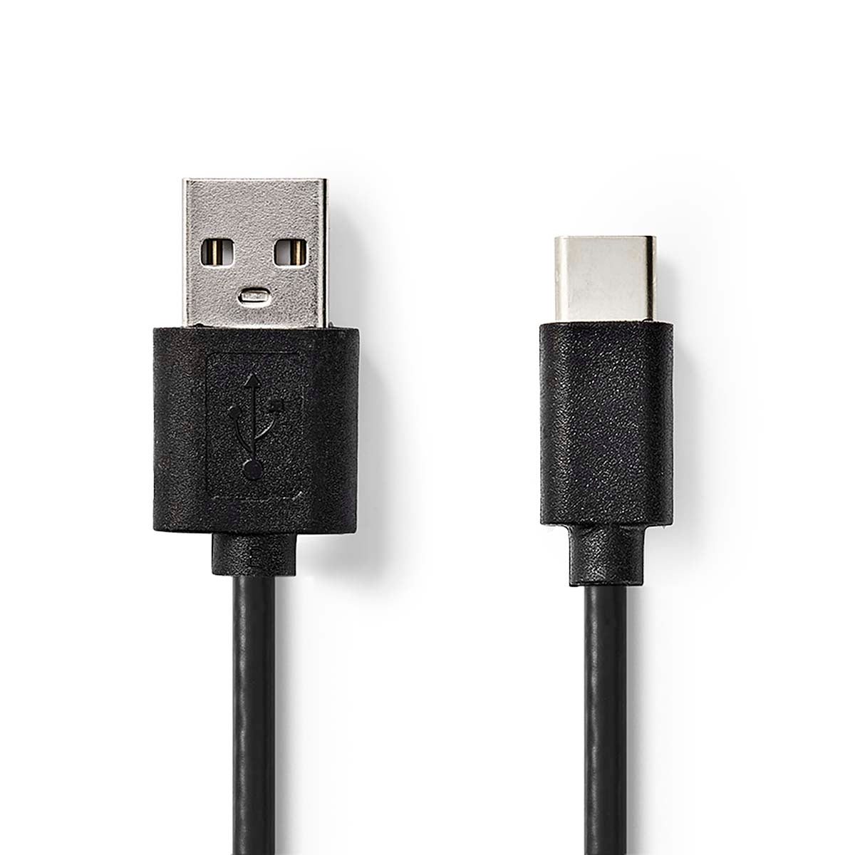USB cable | USB 2.0 | USB-A Male | USB-C™ Male | 2.5 W| 480 Mbps | Nickel Plated | 2.00 m | Round | PVC | Black | Label