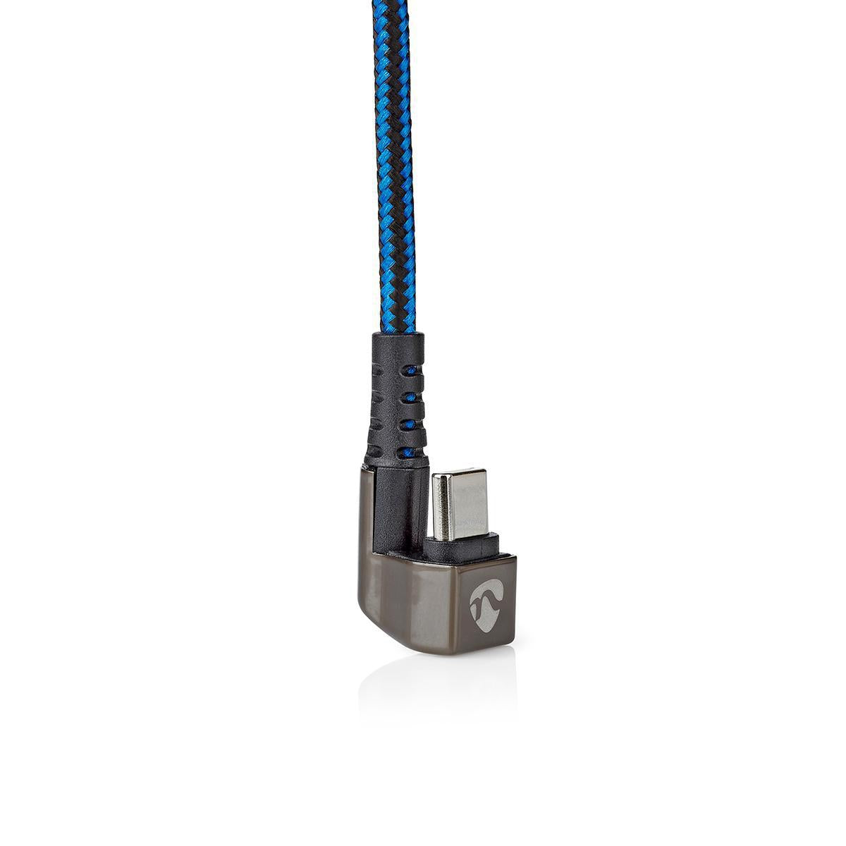 USB cable | USB 2.0 | USB-A Male | USB-C™ Male | 480 Mbps | Gold Plated | 2.00 m | Round | Braided / Nylon | Blue / Black | Carton with covered window