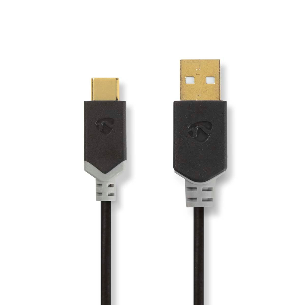USB cable | USB 2.0 | USB-A Male | USB-C™ Male | 60 W | 480 Mbps | Gold Plated | 1.00 m | Round | PVC | Anthracite | Cardboard box with window