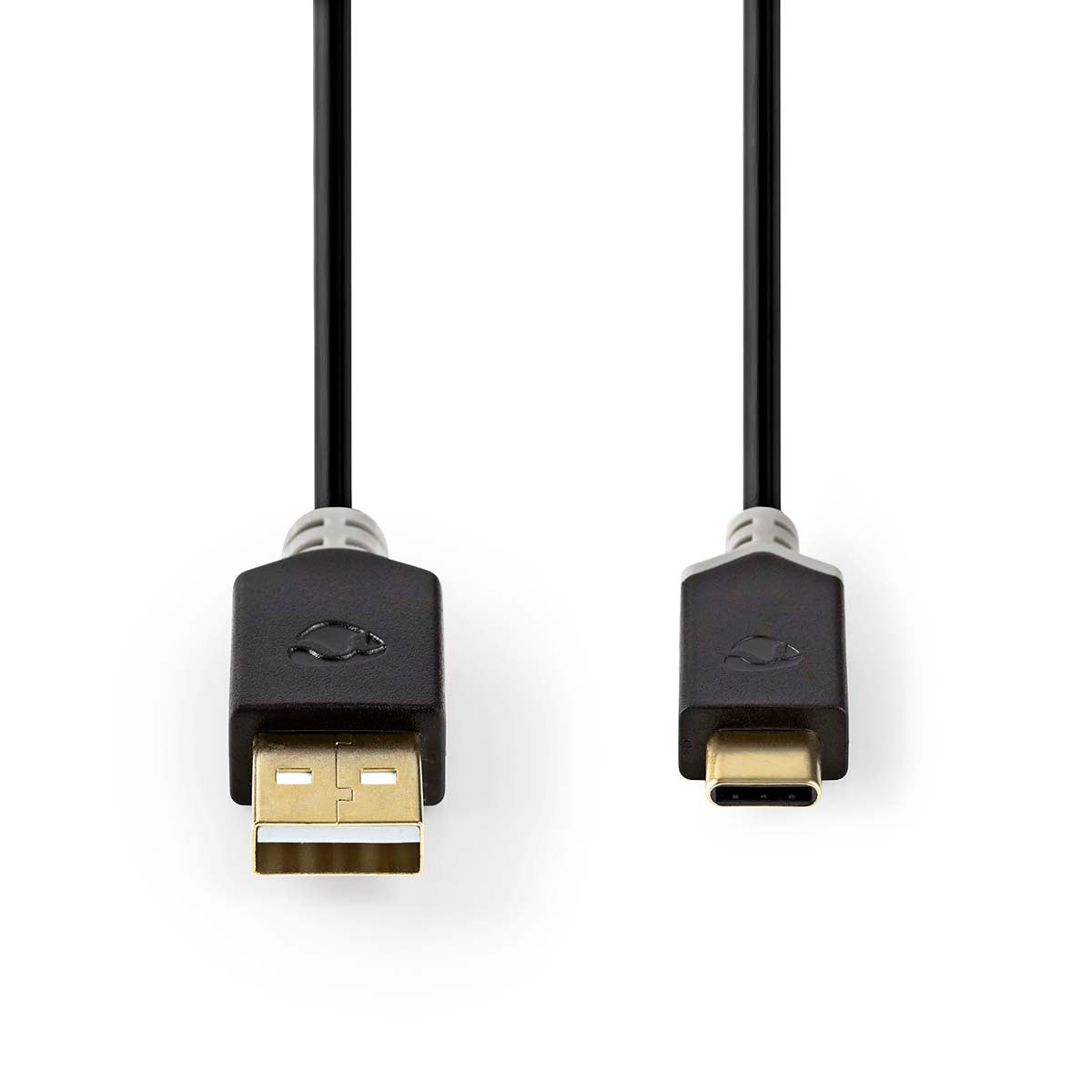 USB cable | USB 2.0 | USB-A Male | USB-C™ Male | 60 W | 480 Mbps | Gold Plated | 3.00 m | Round | PVC | Anthracite | Box