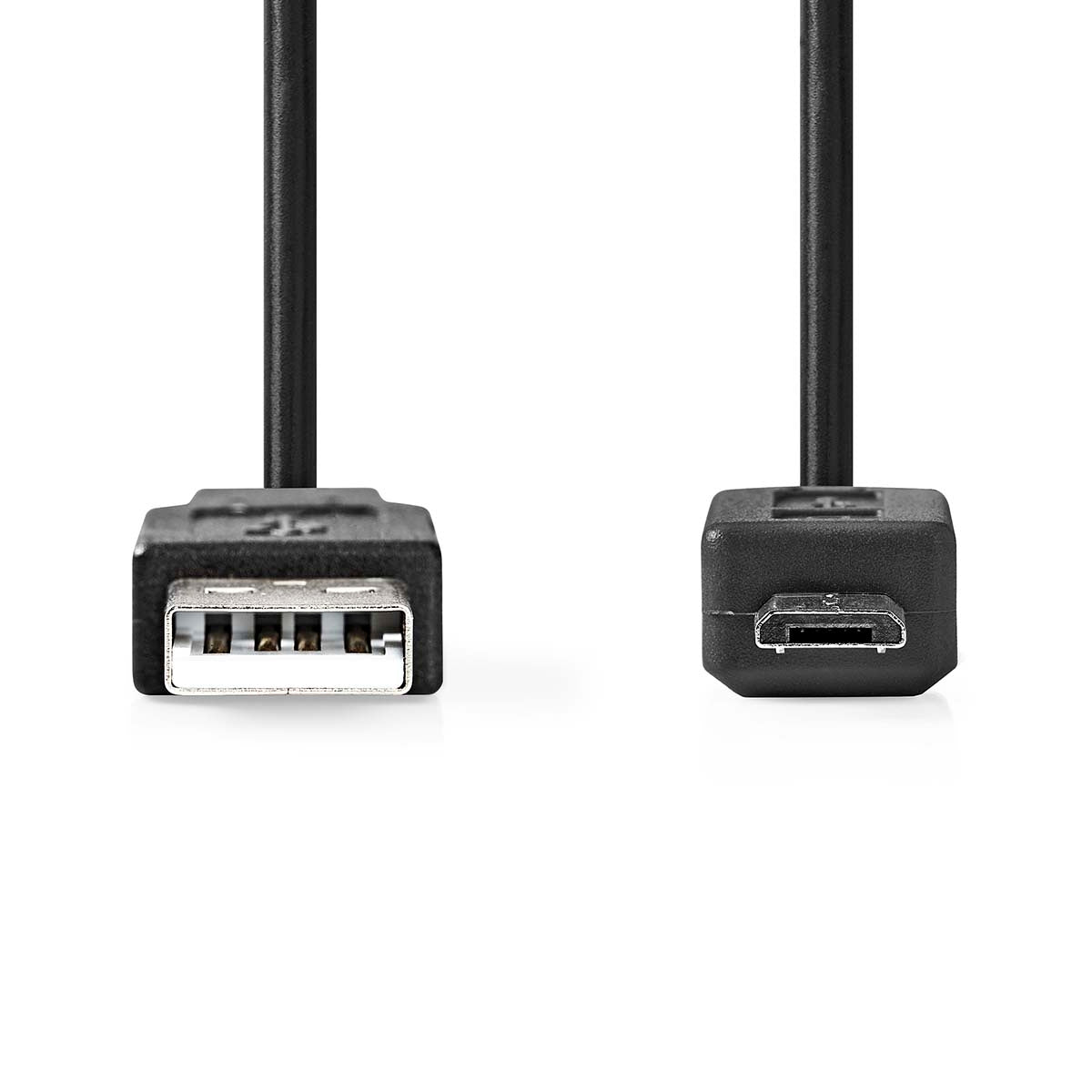 USB cable | USB 2.0 | USB-A Male | USB Micro-B Male | 480 Mbps | Nickel Plated | 1.00 m | Round | PVC | Black | Box