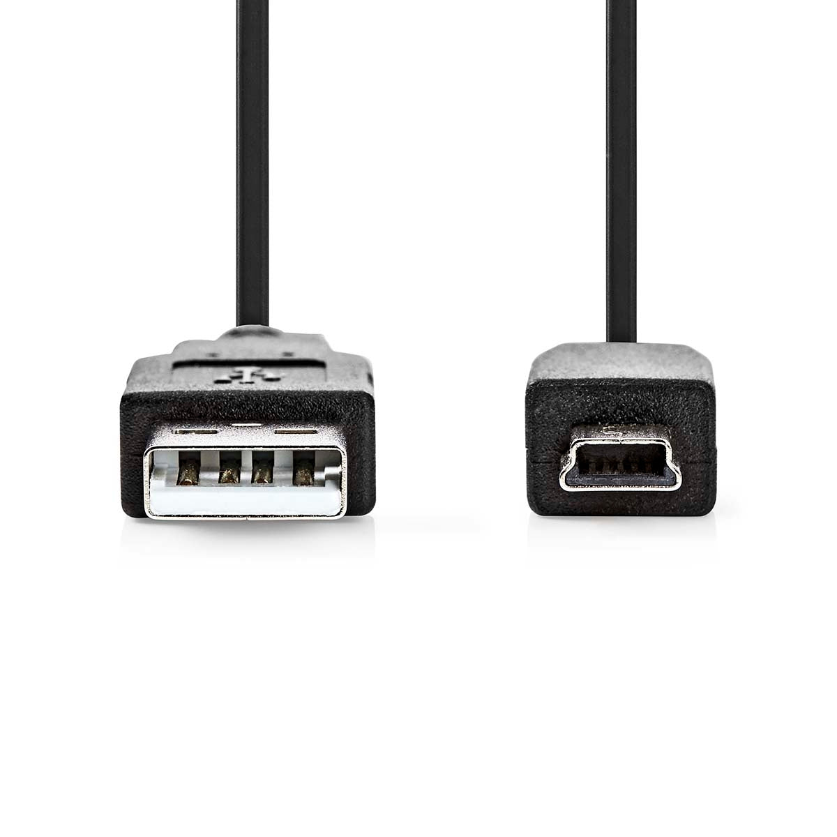 USB cable | USB 2.0 | USB-A Male | USB Mini-B 5 pin Male | 480 Mbps | Nickel Plated | 1.00 m | Round | PVC | Black | Label