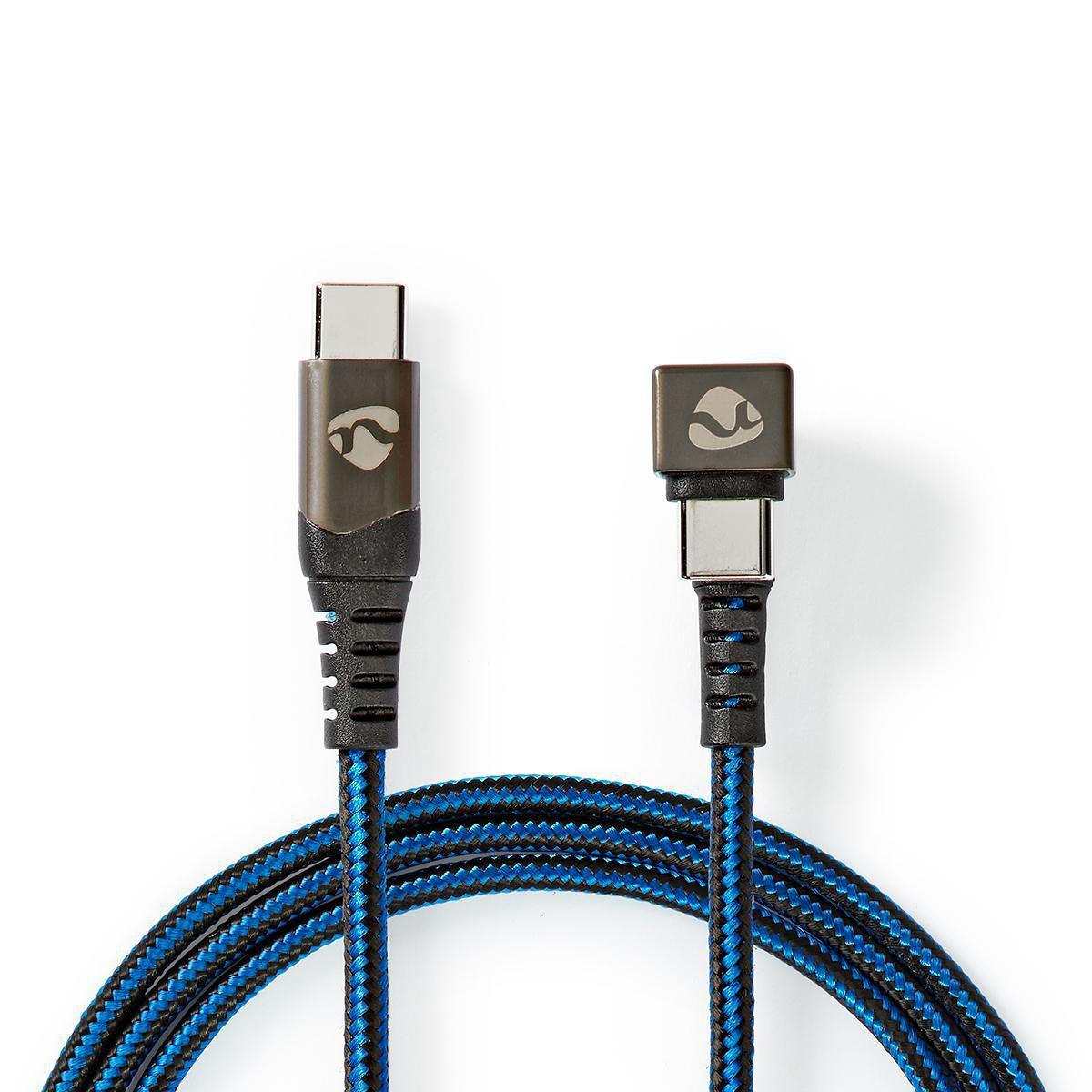 USB cable | USB 2.0 | USB-C™ Male | USB-C™ Male | 480 Mbps | Gold Plated | 2.00 m | Round | Braided / Nylon | Blue / Black | Carton with covered window