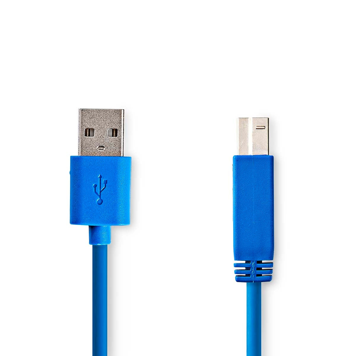USB cable | USB 3.2 Gen 1 | USB-A Male | USB-B Male | 5 Gbps | Nickel Plated | 3.00 m | Round | PVC | Blue | Plastic bag