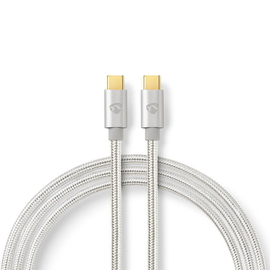 USB cable | USB 3.2 Gen 1 | USB-C™ Male | USB-C™ Male | 60 W | 4K@60Hz | 5 Gbps | Gold Plated | 1.00 m | Round | Braided / Nylon | Aluminum | Carton with covered window