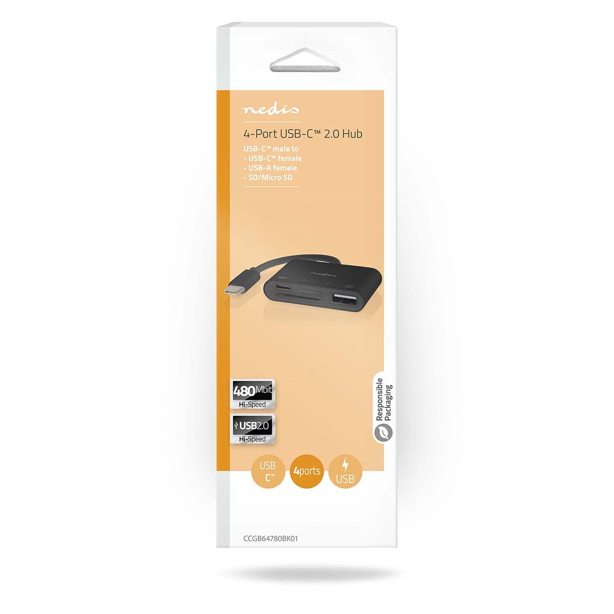 USB hub | 1x USB-C™ | 1x USB A / 1x USB-C™ | 4-Port port(s) | USB 2.0 | USB Power | SD & MicroSD