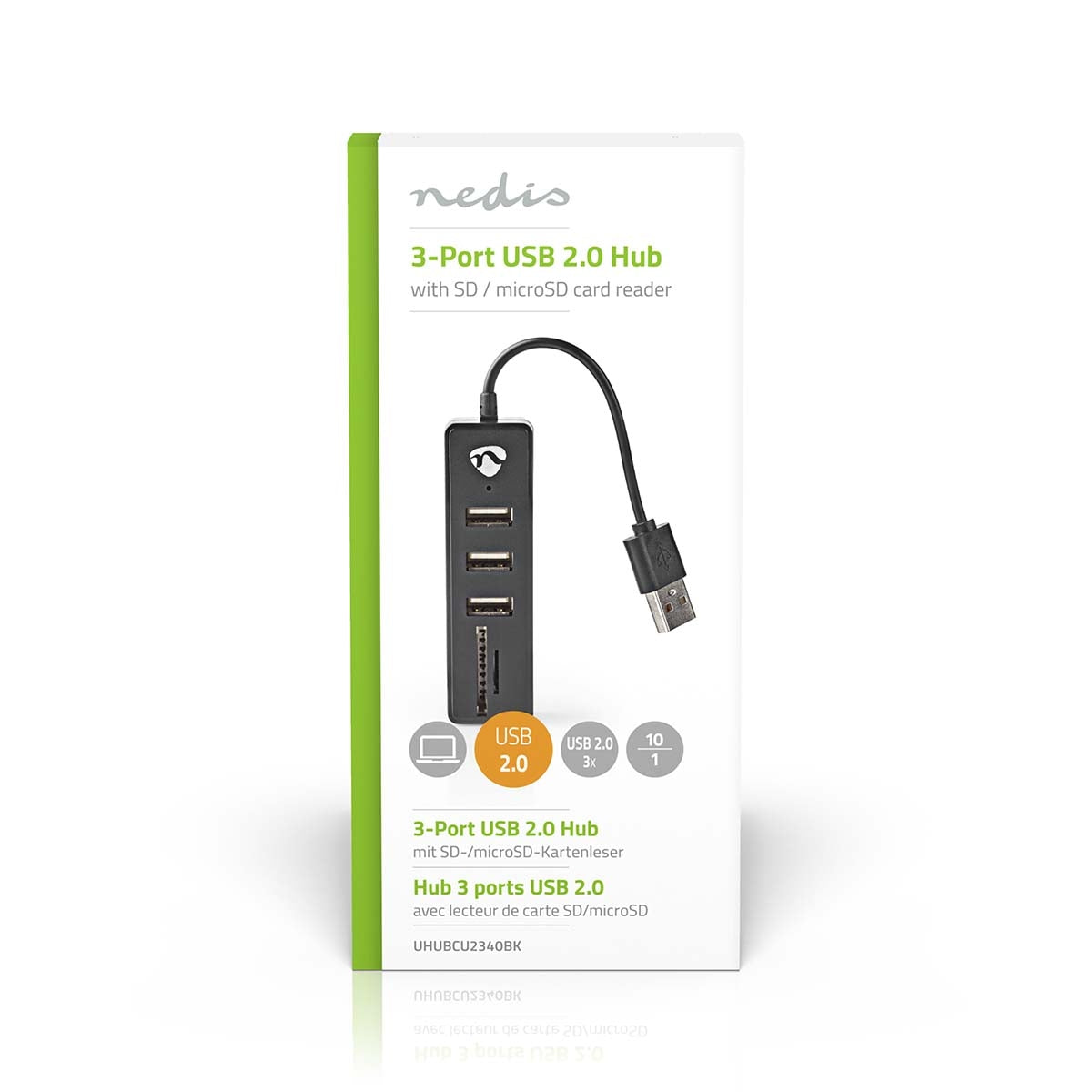 USB hub | USB A Male | USB-A Female | 3-Port port(s) | USB Power | SD & MicroSD / 3x USB