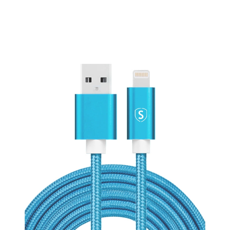 USB to Lightning Cable, 2.4A, 2m, Nylon - Blue