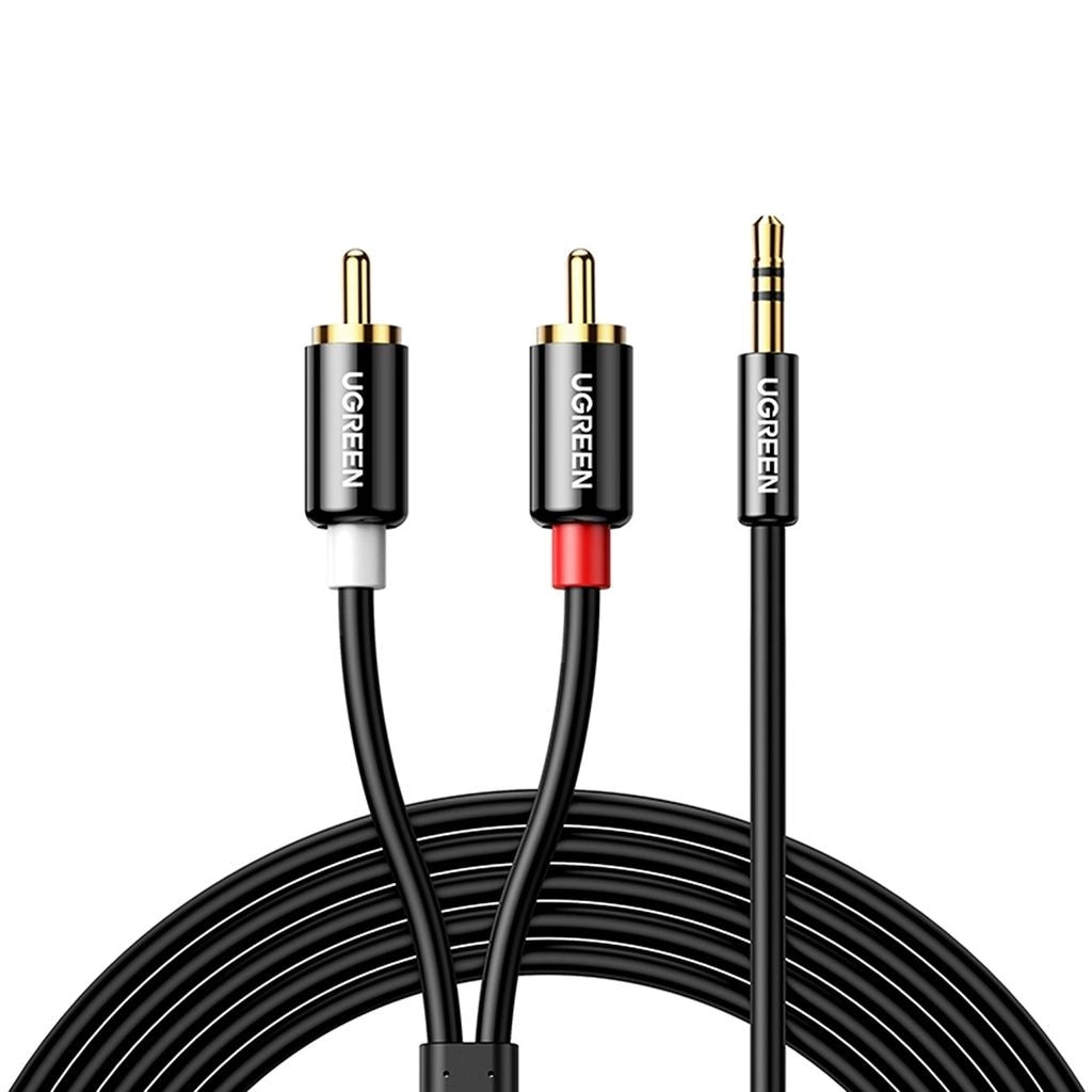Ugreen 3.5mm Mini Jack to 2RCA Audio Adapter Cable, 1.5m - Black