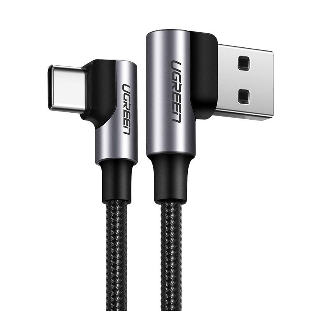Ugreen Angled USB-A to USB-C Cable 3A, 0.5m - Grey