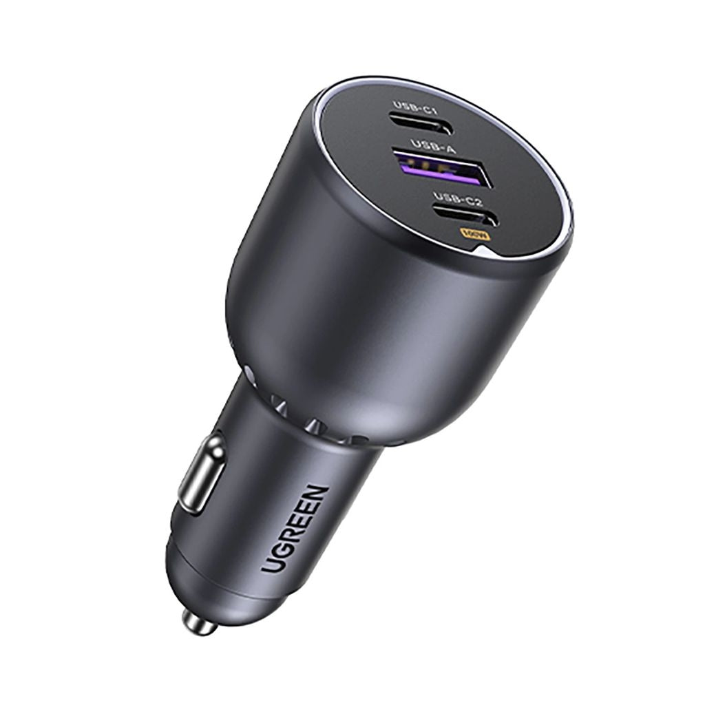 Ugreen Car Charger 130W, 2x USB-C / 1x USB-A - Gray