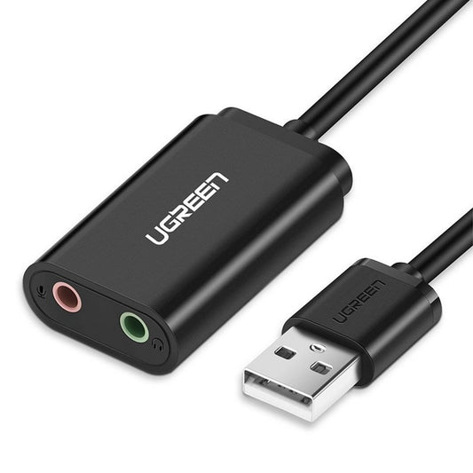 Ugreen External Sound Card Music Adapter, USB-A, 3.5mm Mini Jack, 15cm
