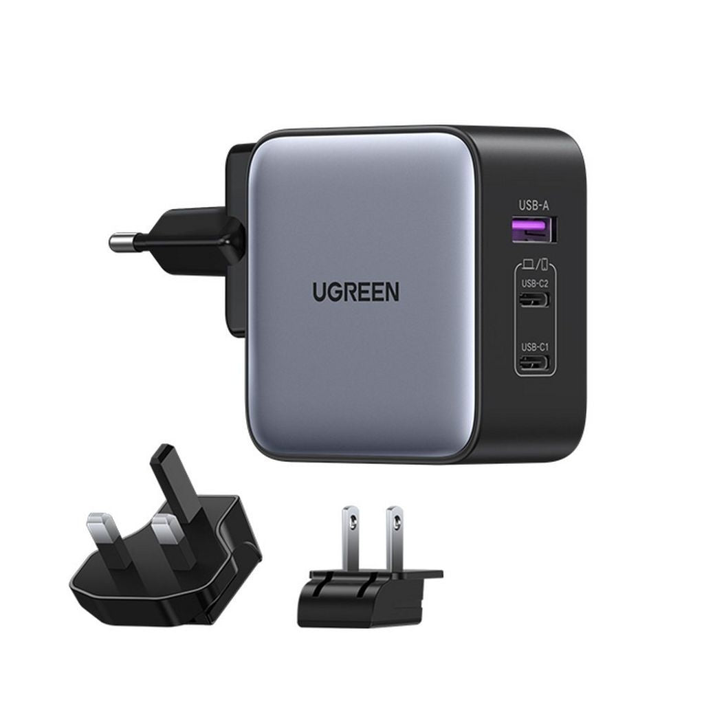 Ugreen GaN Fast Charger 2xUSB-C + USB-A 65W, EU/UK/US