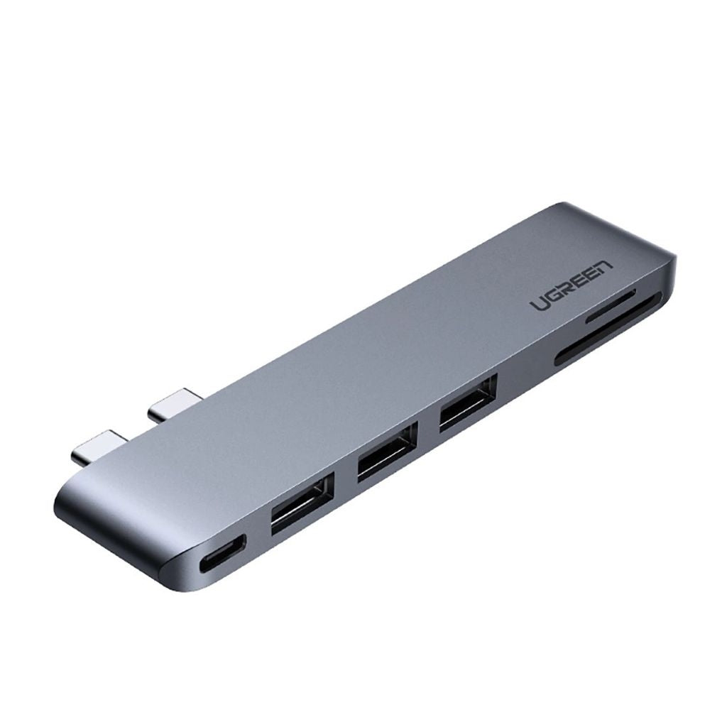 Ugreen Hub 2x USB-C to 3x USB-A 3.0 / TF / SD / USB-C for MacBook Pro / Air - Gray