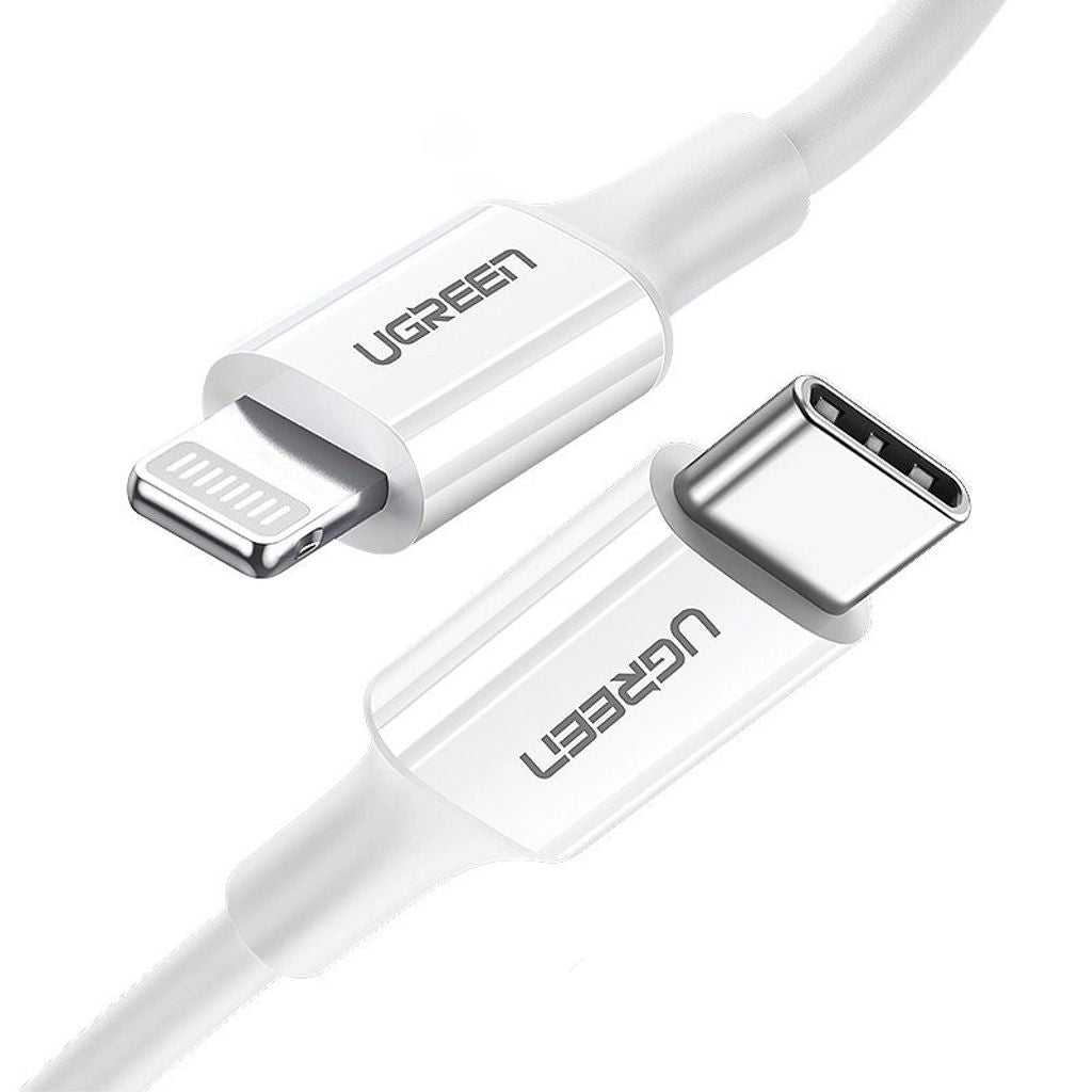 Ugreen MFI USB-C to Lightning Cable, PD, 20W, 3A, 480mbps, 0.5m - White