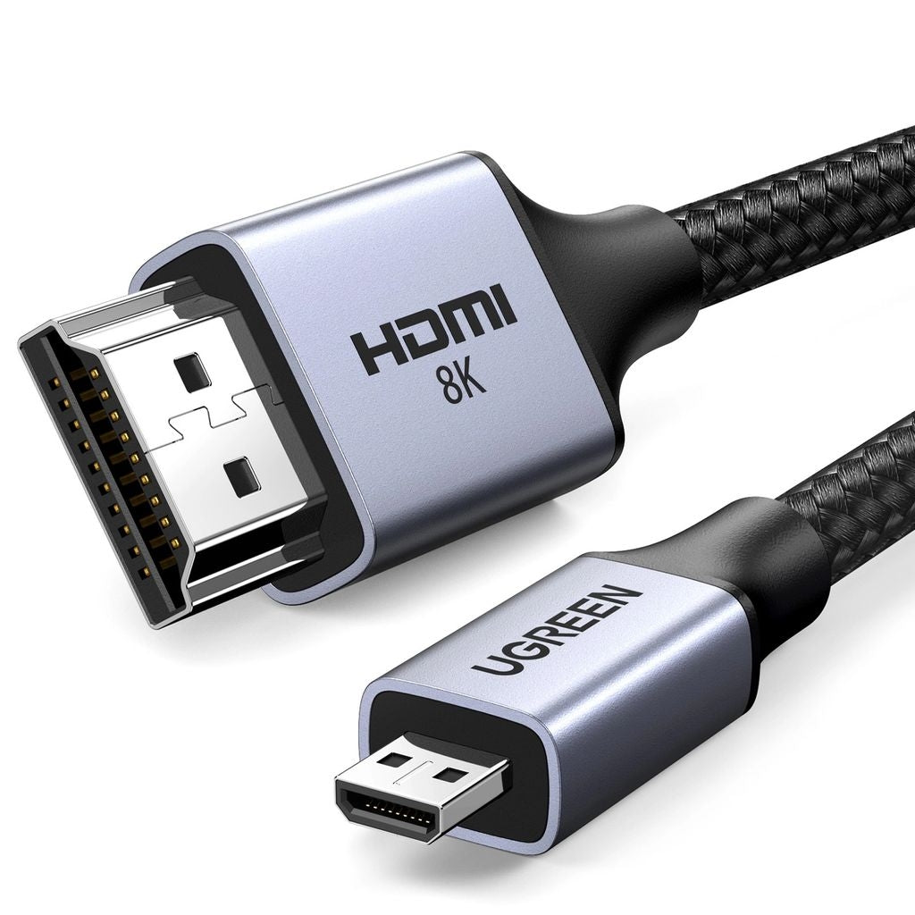 Ugreen Micro HDMI to HDMI 2.1 Cable, 8K, 1m - Gray
