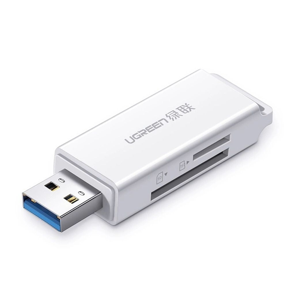 Ugreen Portable TF/SD Card Reader for USB-A 3.0 - White