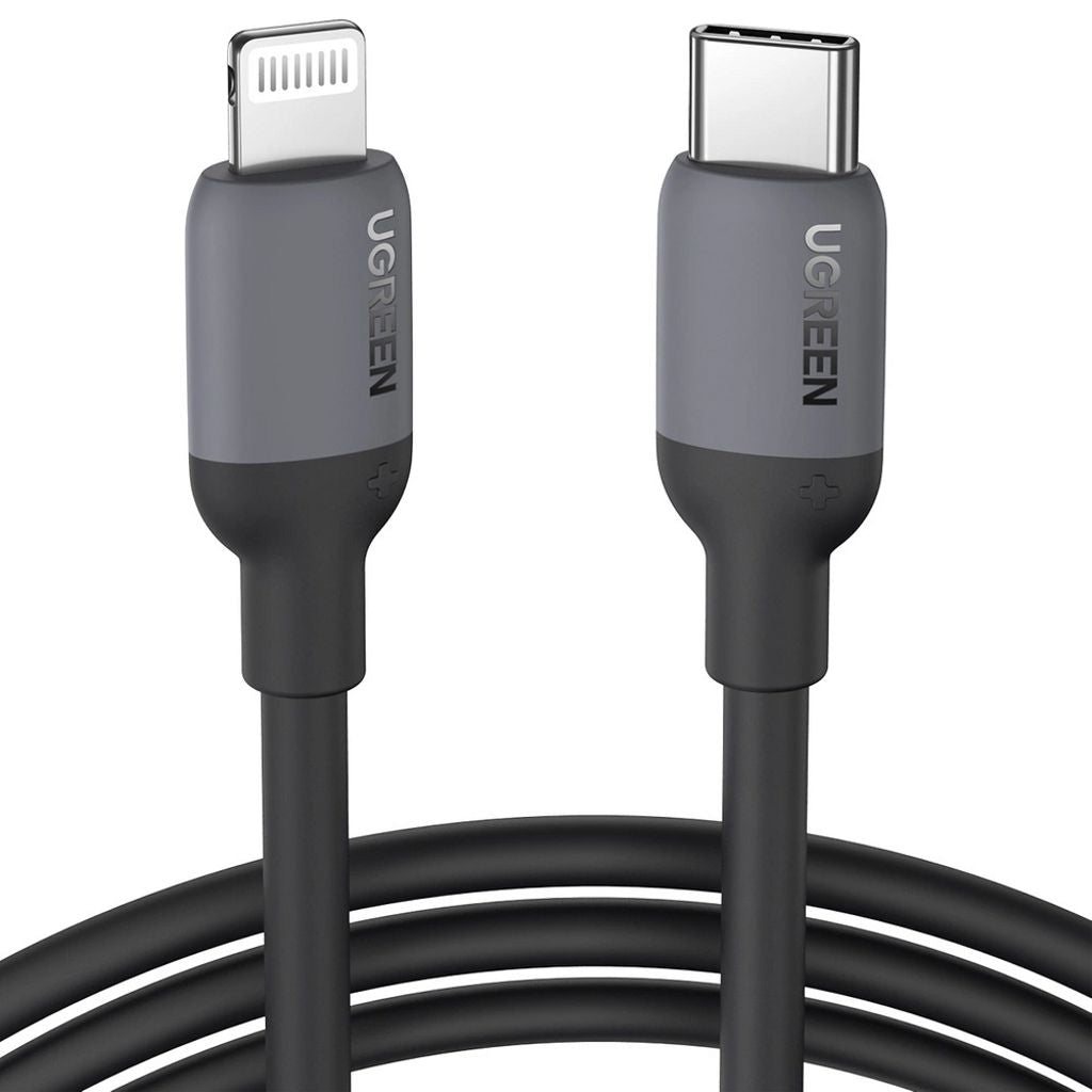 Ugreen USB-C to Lightning MFI cable, PD, 20W, 480Mb/s, 1m - black