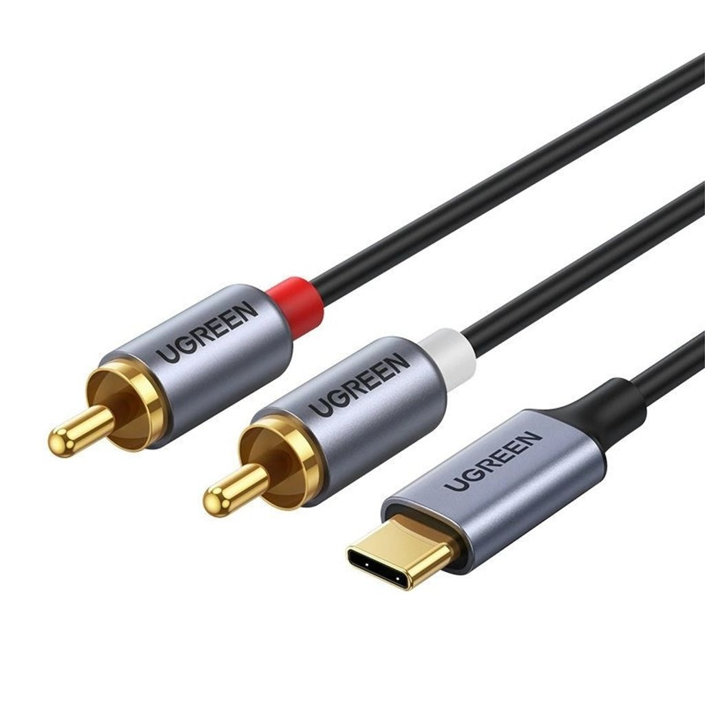 Ugreen audio cable USB-C (male) - 2RCA (male), 1.5 m- Grey