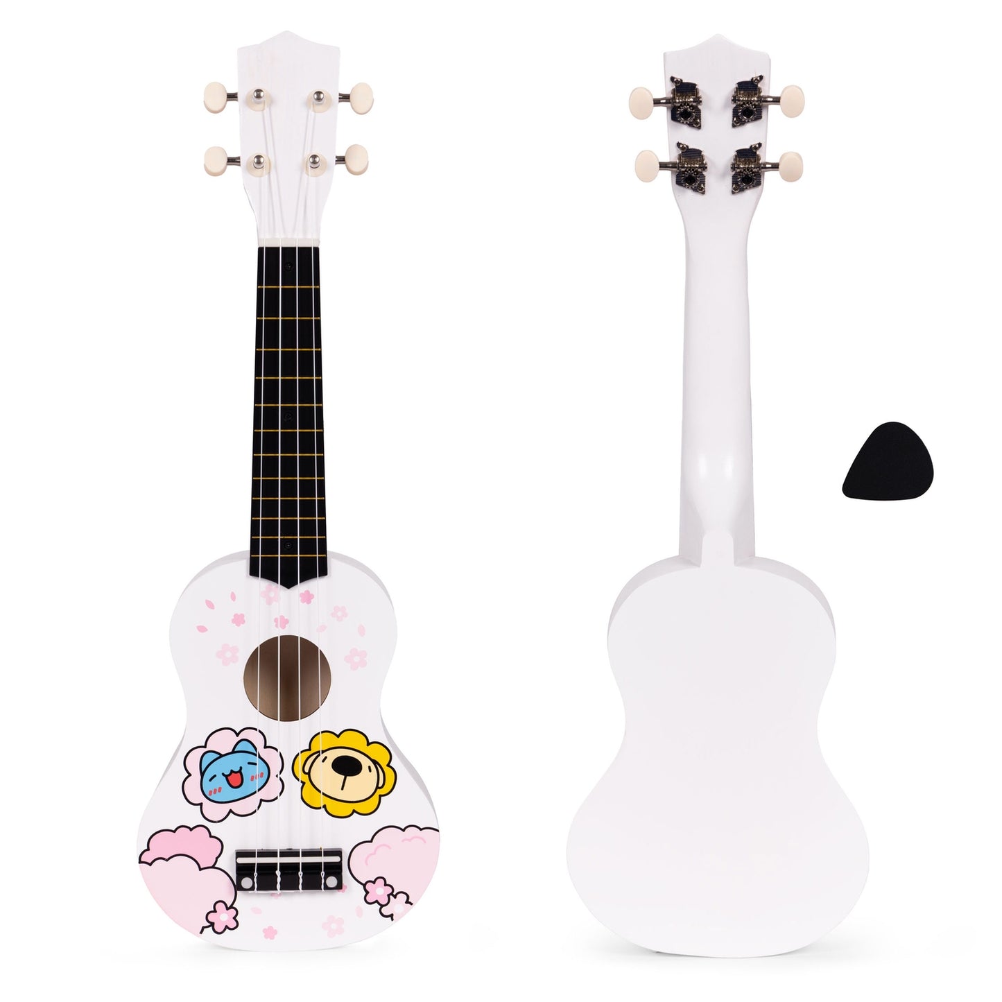 Ukulele for Kids, Wooden, 4 Nylon Strings, Includes Pick