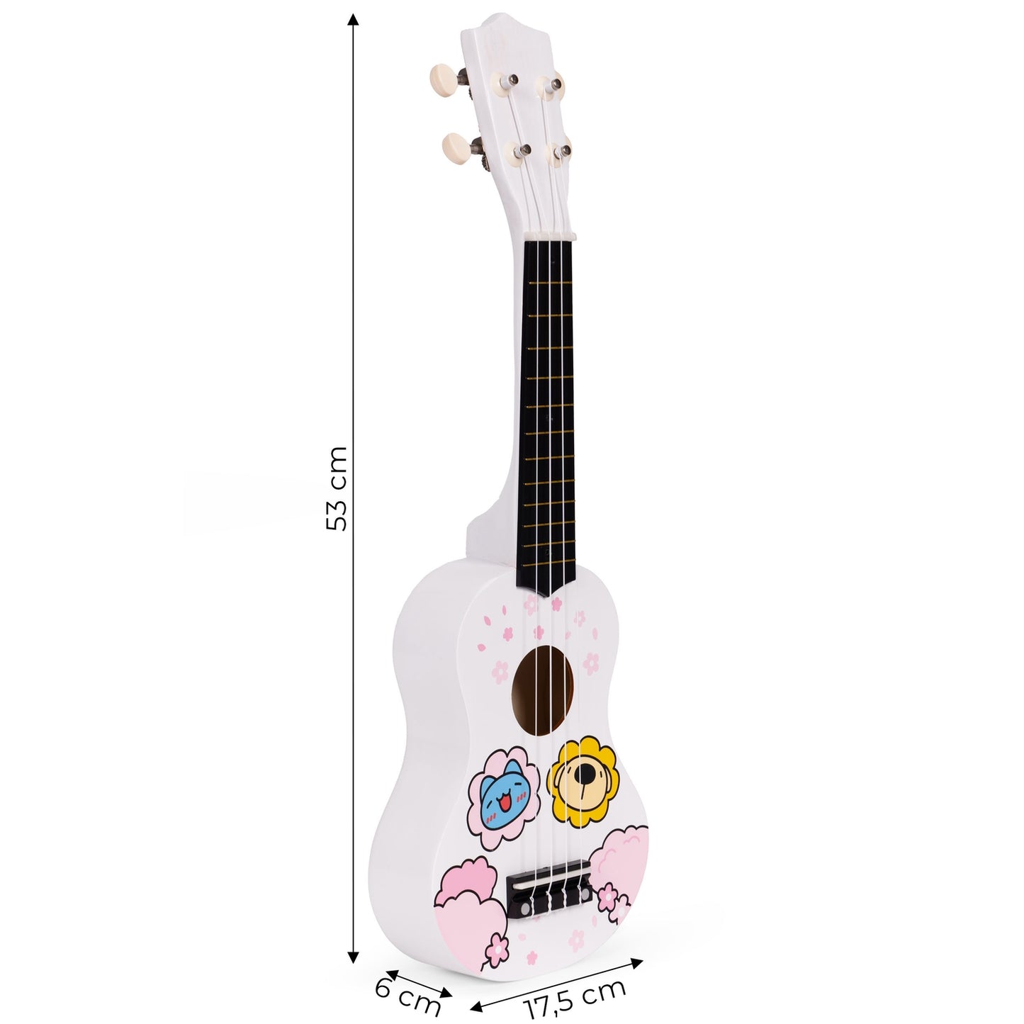 Ukulele for Kids, Wooden, 4 Nylon Strings, Includes Pick