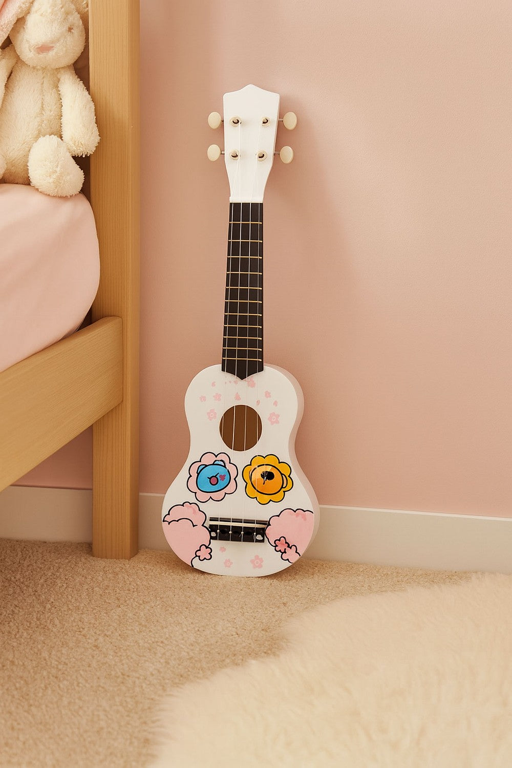 Ukulele for Kids, Wooden, 4 Nylon Strings, Includes Pick