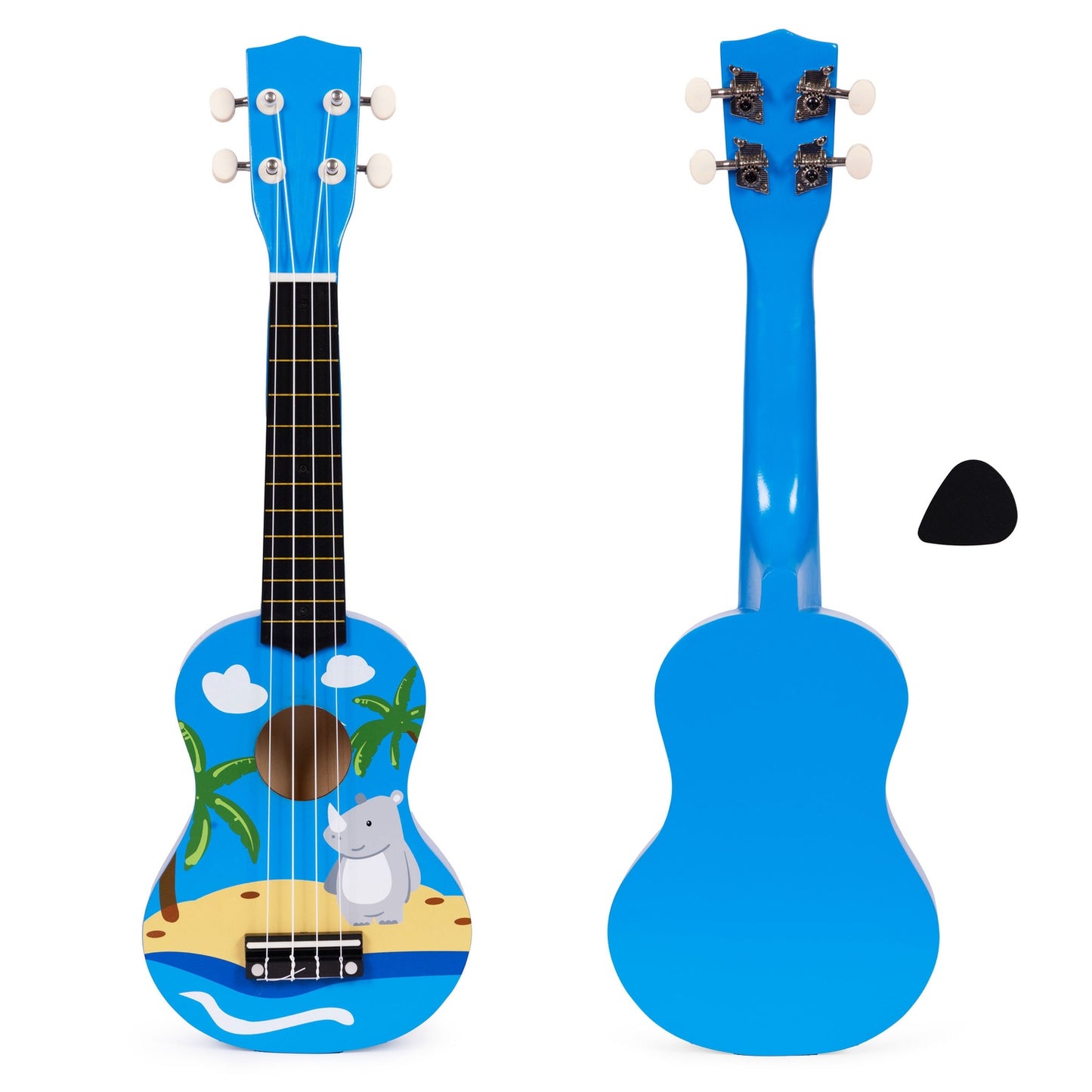 Ukulele for Kids, Wooden with 4 Nylon Strings & Pick