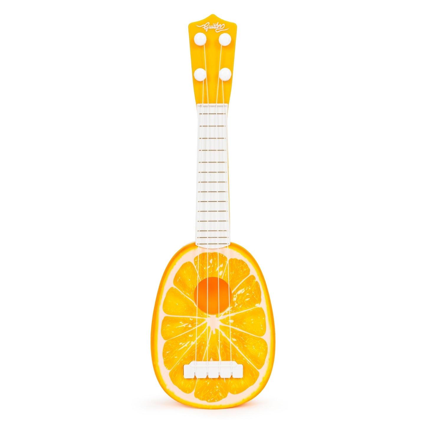 Ukulele guitar for children, four strings, orange