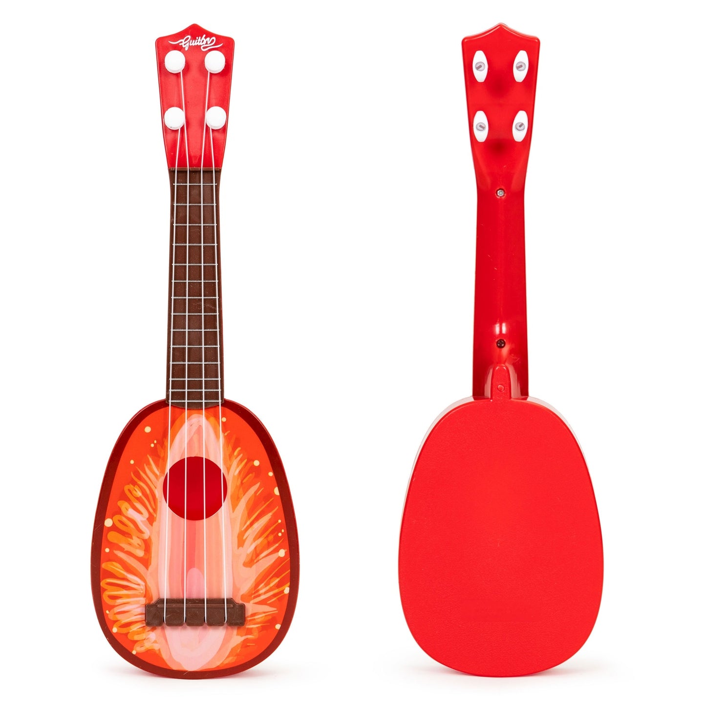 Ukulele guitar for children, four strings, strawberry