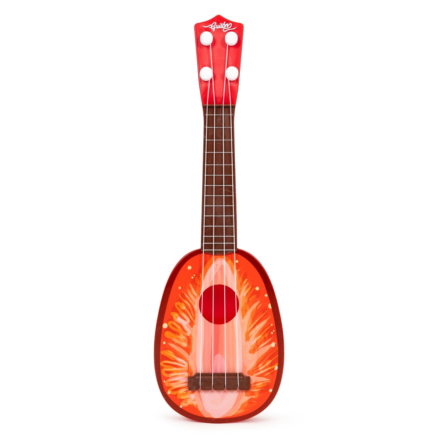 Ukulele guitar for children, four strings, strawberry