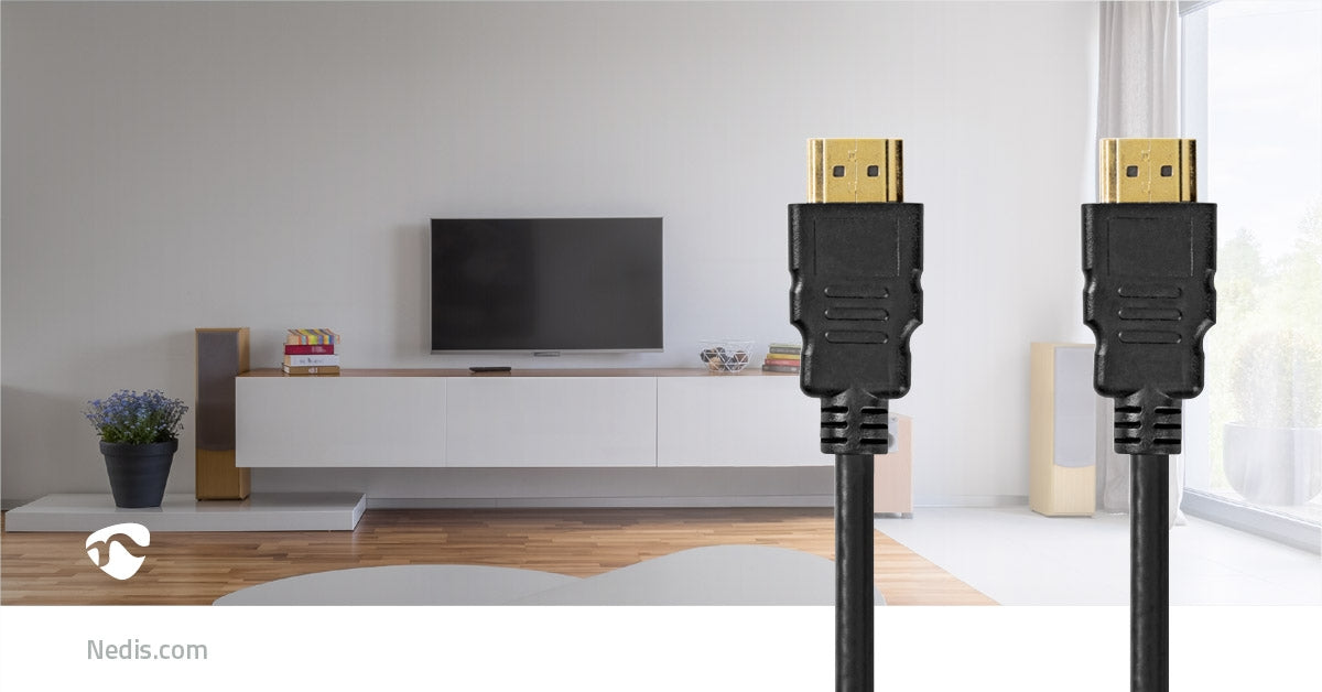 Ultra High Speed HDMI™ Cable | HDMI™ Connector | HDMI™ Connector | 8K@60Hz | 48 Gbps | 2.00 m | Round | 6.5 mm | Black | Plastic bag