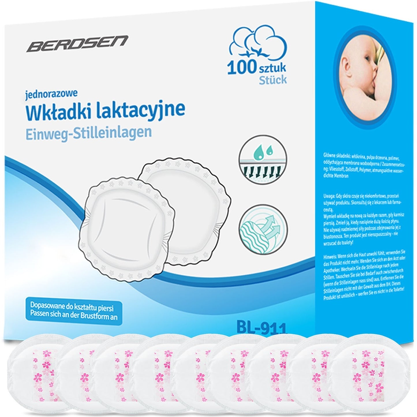 Ultraabsorbent Nursing Pads for Nursing Mothers - Berdsen BL-911