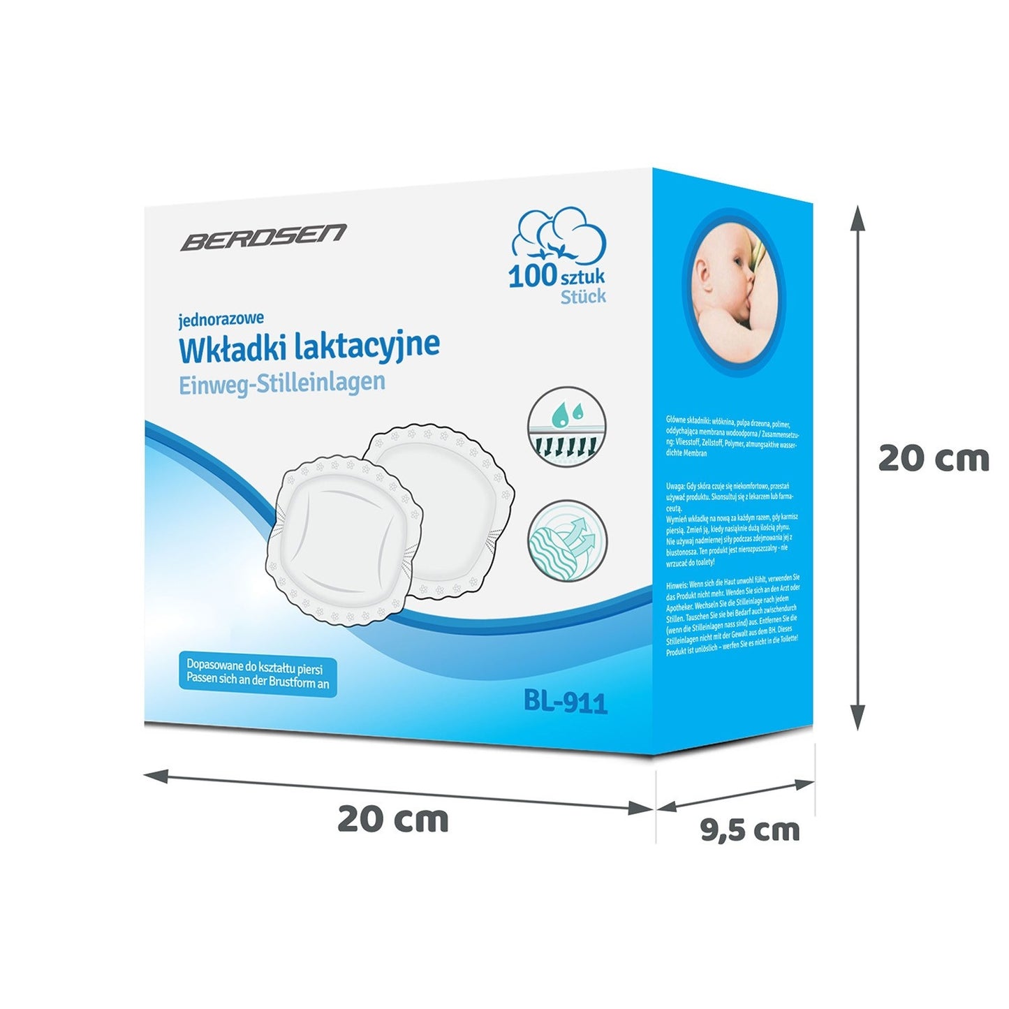 Ultraabsorbent Nursing Pads for Nursing Mothers - Berdsen BL-911