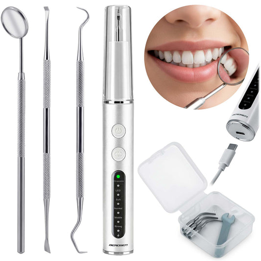 Ultrasonic Dental Scaler, 4 Modes, LED Light, 4 Heads