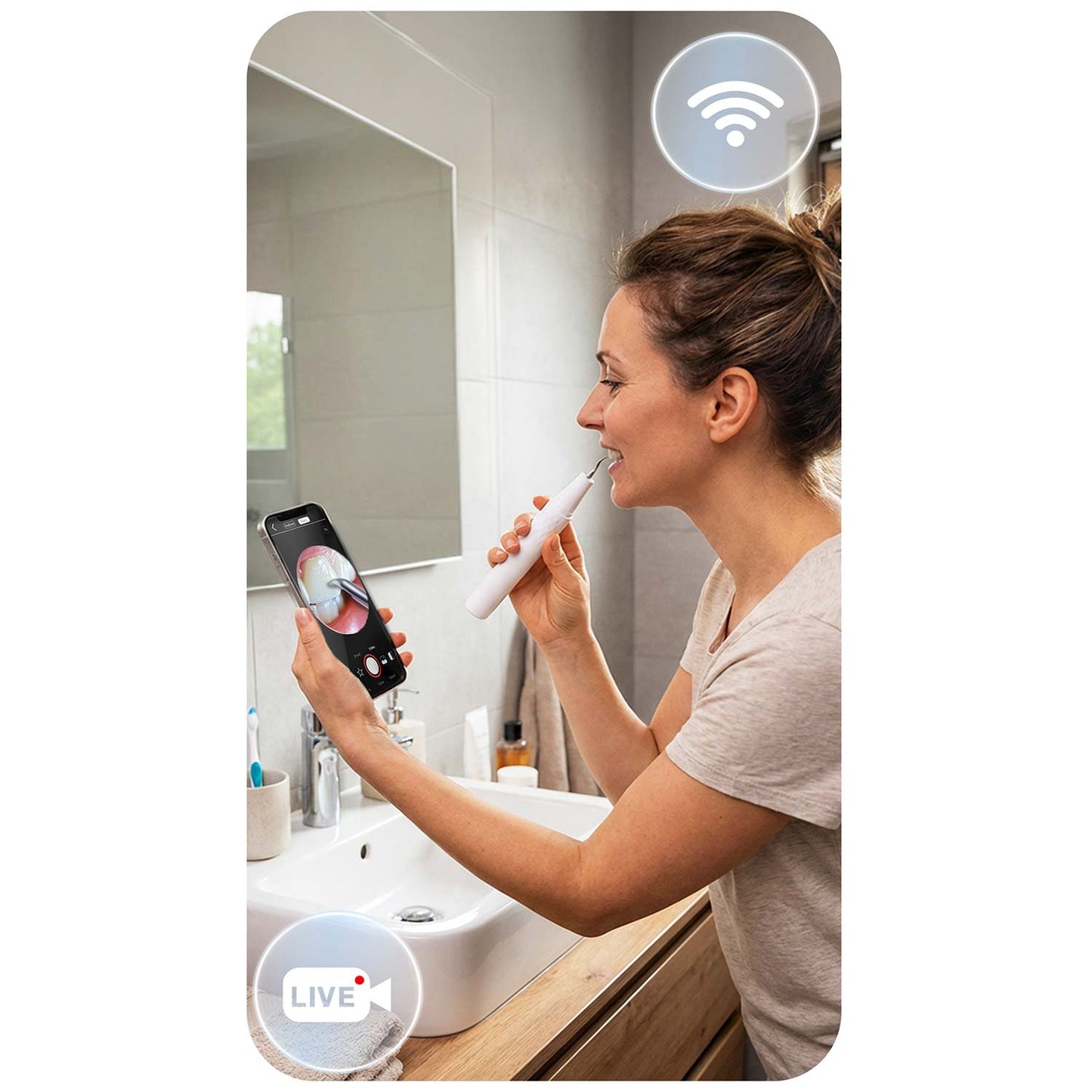 Ultrasonic Dental Scaler with Camera, 4 Modes, LED Light