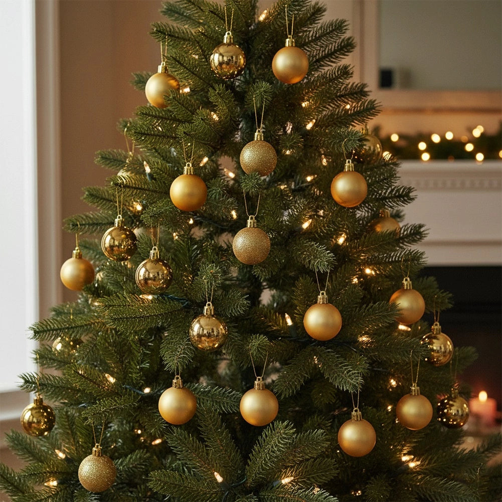 Unbreakable Gold Christmas Baubles, 4 cm, Set of 20