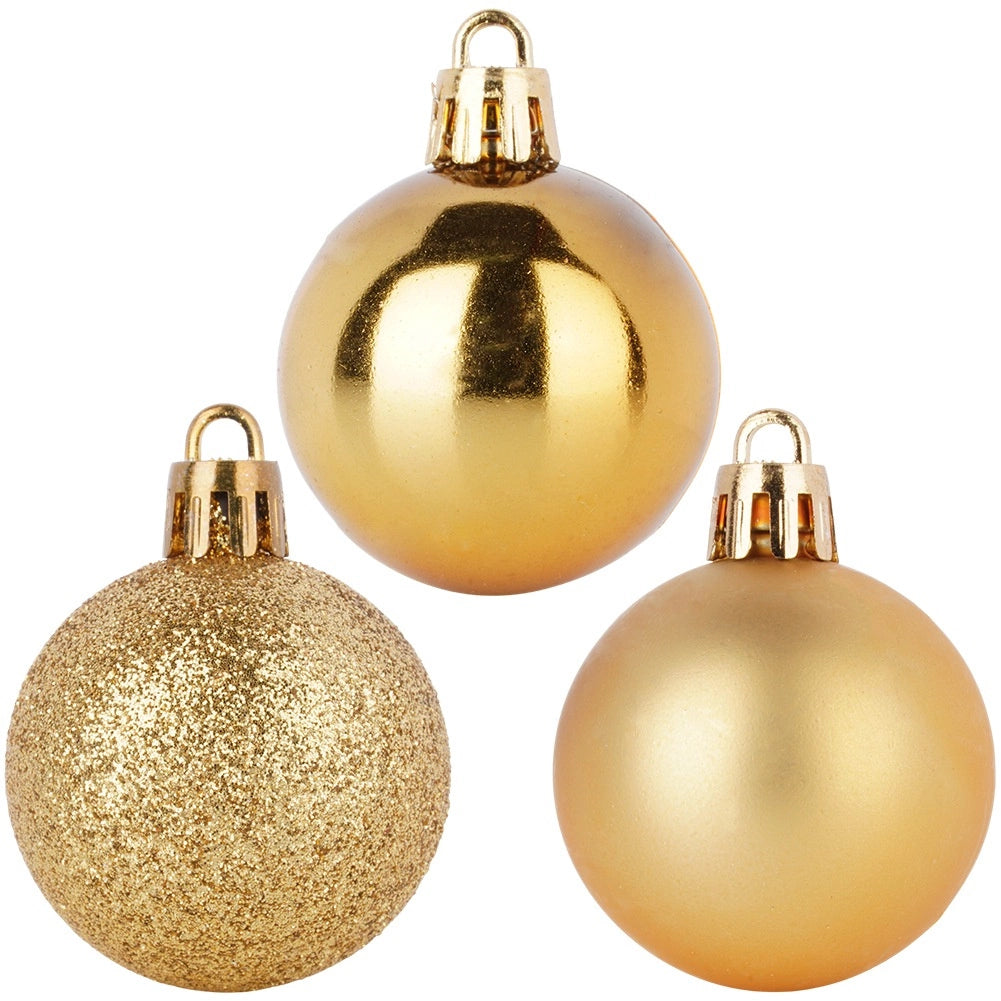 Unbreakable Gold Christmas Baubles, 4 cm, Set of 20