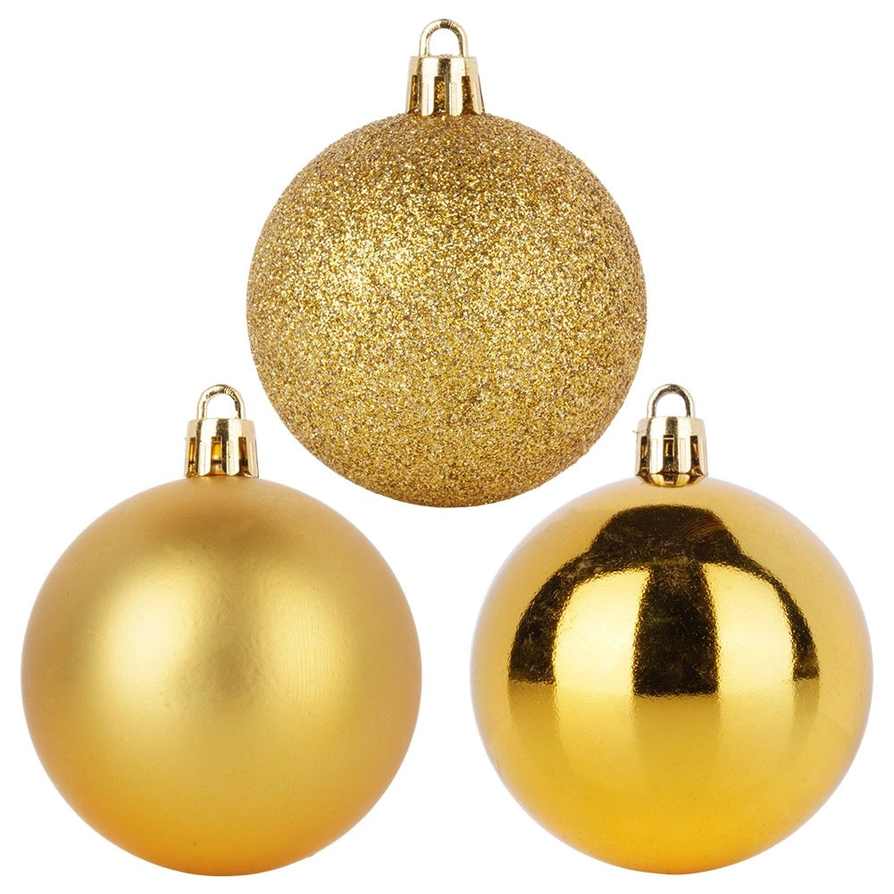 Unbreakable Golden Christmas Baubles, 6 cm, Set of 12