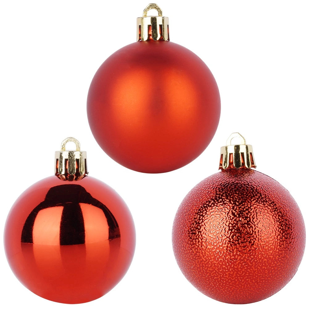 Unbreakable Red Christmas Baubles, 5 cm, Set of 10