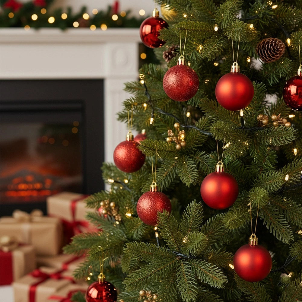 Unbreakable Red Christmas Baubles, 5 cm, Set of 10